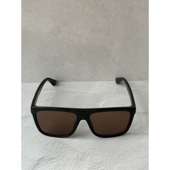 NEW Gucci GG0748S Black Brown Flat Top Unisex Sunglasses main image 7